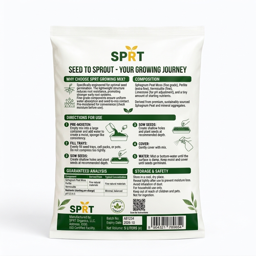 SPRT soilless seed starter mix for seed germination