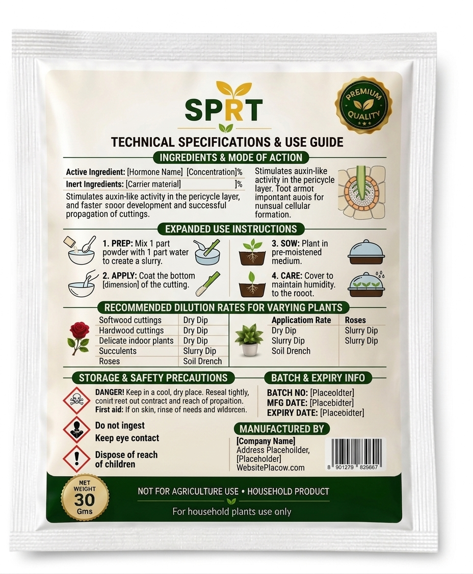 Rooting powder for plant cuttings and propagation