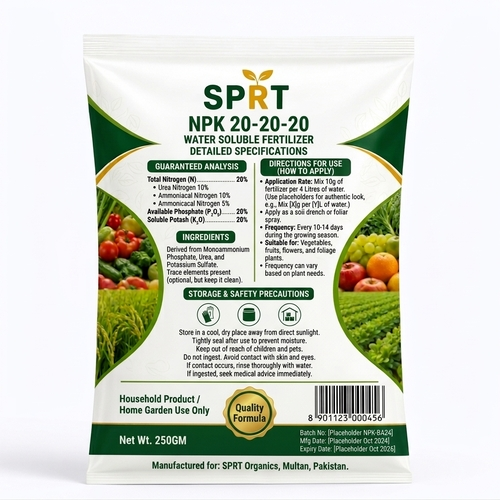 SPRT NPK 20-20-20 balanced plant fertilizer